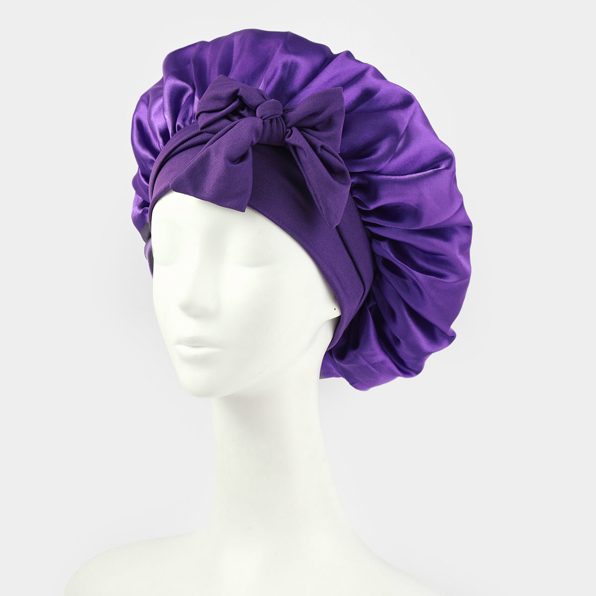 Luxury Non-Slip Satin Bonnet with Adjustable Tie Band – Double-Layer Hair Protection for Edges, Curls & Wigs