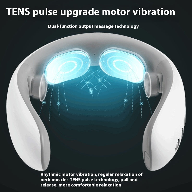 Premium Bluetooth USB Neck Massager – Heat Therapy, Voice & Remote Control, Washable & Portable